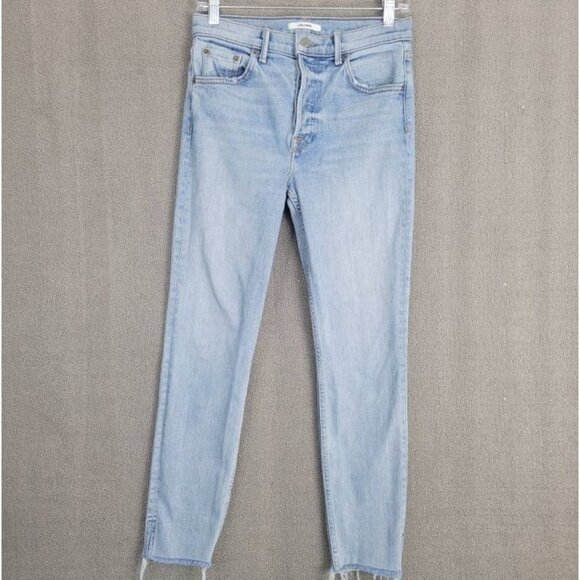 GRLFRND Denim - GRLFRND Size 26 Light Wash Titanium Karolina Raw hem Skinny Jean